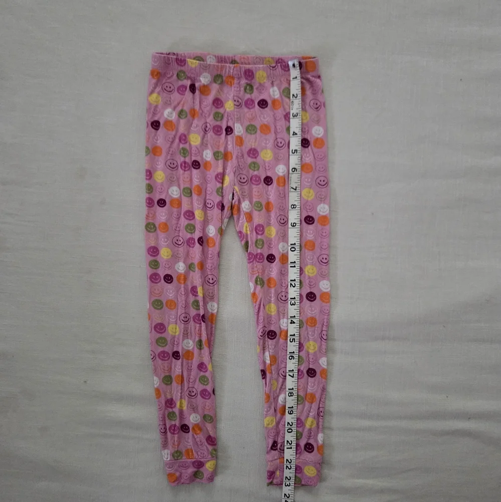 Pink Chicken Smiley Face Pink Pajama Pants Girls 6